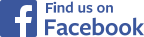 Facebook icon button linking to Facebook page or profile on a blue background